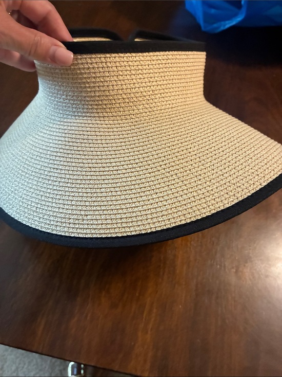 Furtalk Accessories - Beige Straw Sun Visor with Black Trim